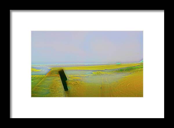 Hotel Framed Print featuring the photograph Abstracted Low Tide at Arromanches by Jan W Faul