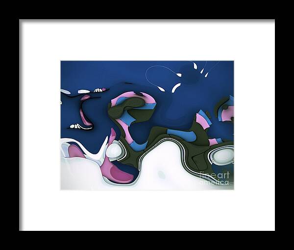 Wavy Framed Print featuring the digital art Abstrakto - 55ct1 by Variance Collections