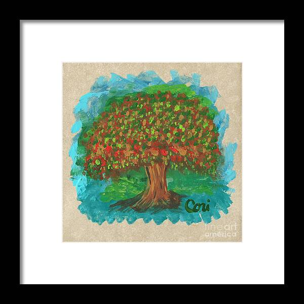 What Get For Framed Print featuring the painting Abundant Tree by Corinne Carroll
