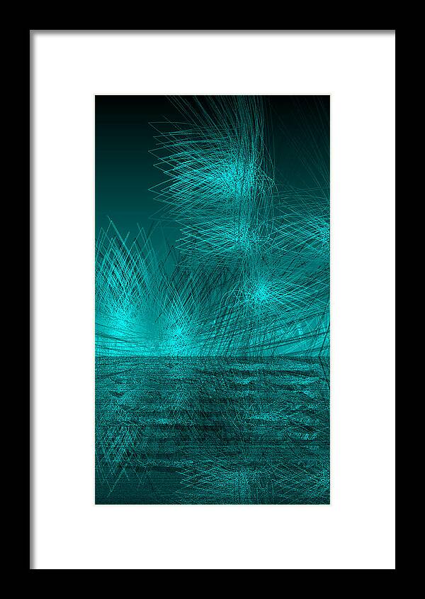 Rithmart Abstract Lines Organic Random Computer Digital Shapes Abstract Acanvas Algorithm Art Below Colors Designed Digital Display Drawn Images Number One Organic Recursive Reflection Series Shadowy Shapes Small Streaming Using Watery Framed Print featuring the digital art Ac-1-14 by Gareth Lewis