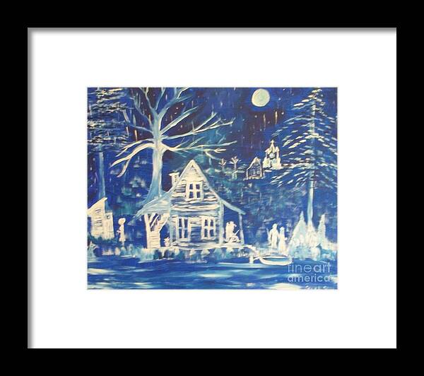 Acadian Blue Willow Framed Print featuring the painting Acadian Blue Willow by Seaux-N-Seau Soileau