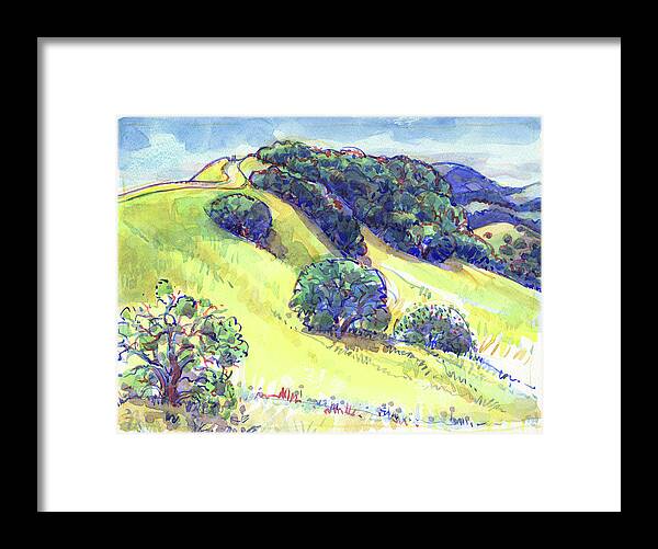 Landscape Framed Print featuring the painting Acalanes Ridge, Lafayette, CA by Judith Kunzle