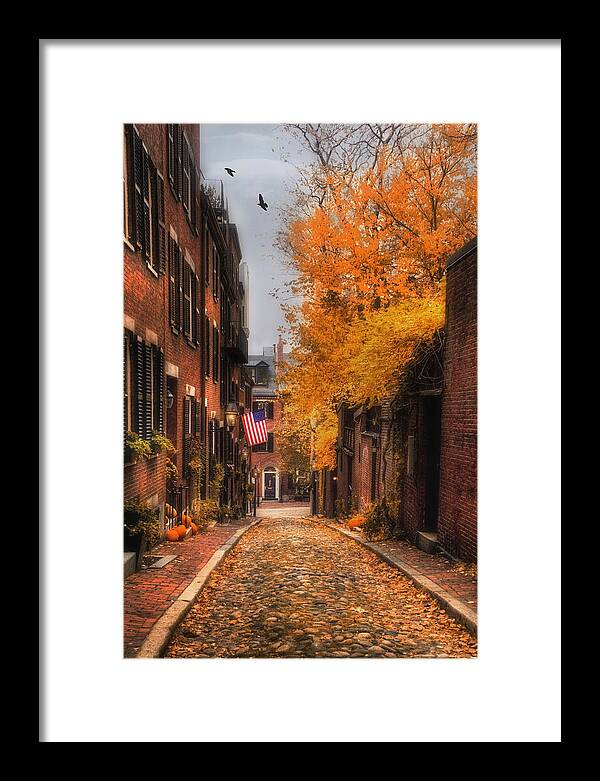 Boston Framed Print featuring the photograph Acorn St. by Joann Vitali