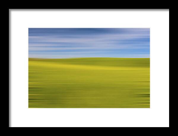 Abstract Framed Print featuring the digital art Acreage of Yellow X by Jon Glaser