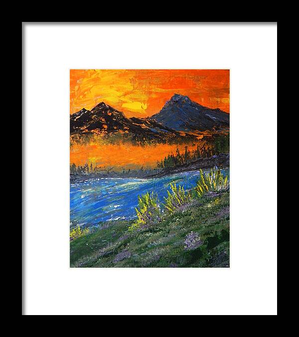 Acrylic Art Framed Print featuring the painting Across The River by Everette McMahan jr