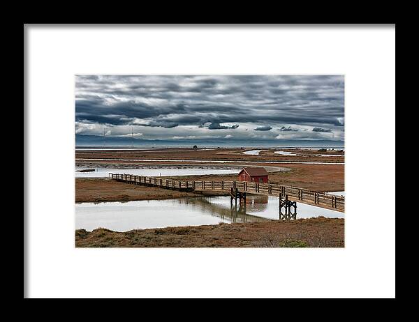 Bridge Framed Print featuring the photograph Across the Shorline by Robin Mayoff
