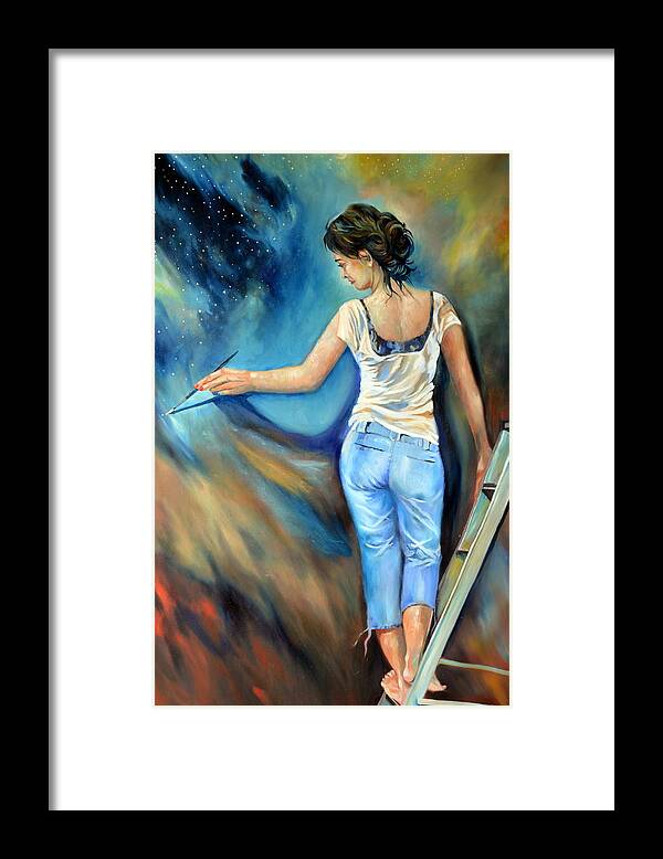 Painter Framed Print featuring the painting Across the universe by Parag Pendharkar