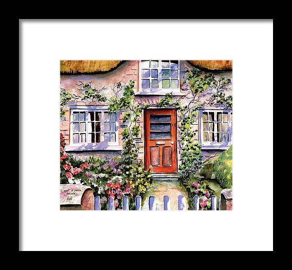 European Cottage Framed Print featuring the painting Adare Ireland Cottage by Marti Green