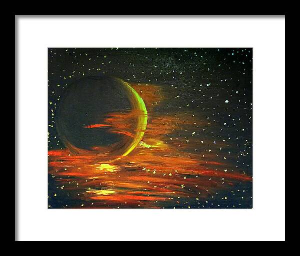 Astronomy Framed Print featuring the painting Adrift - in Space by Abbie Shores