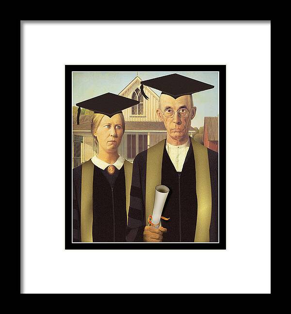 Grant Wood Framed Print featuring the painting Adult Graduates by Gravityx9 Designs