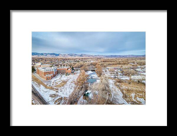 Colorado Framed Print featuring the photograph aerial cityscape of Fort Collins by Marek Uliasz
