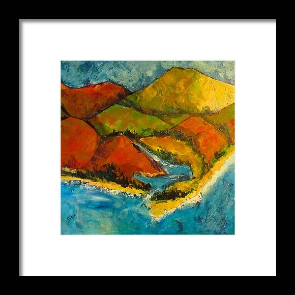 Seascape Framed Print featuring the painting Aerial Perspective by Barbara O'Toole