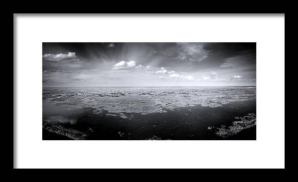 Everglades Framed Print featuring the photograph Aerial View of the Everglades by Mark Andrew Thomas