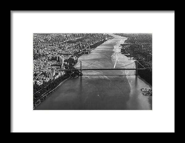 Aerial View Framed Print featuring the photograph Aerial View Of The GW Bridge by Susan Candelario