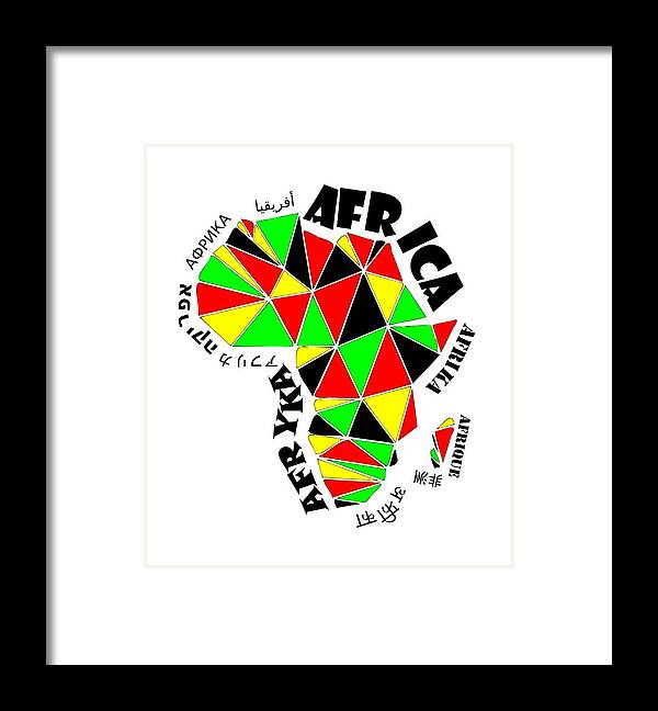 Africa Framed Print featuring the digital art Africa Continent by Piotr Dulski
