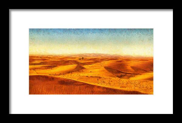 African Sand Dune Art Painting Sand Dunes Framed Print By Wall Art Prints