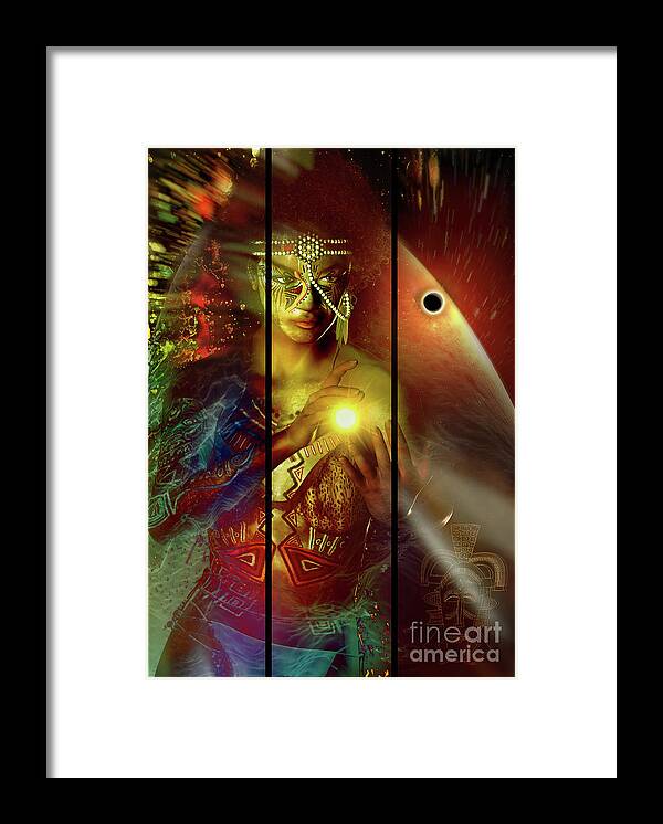 Africa Framed Print featuring the digital art Africana 3 by Shadowlea Is