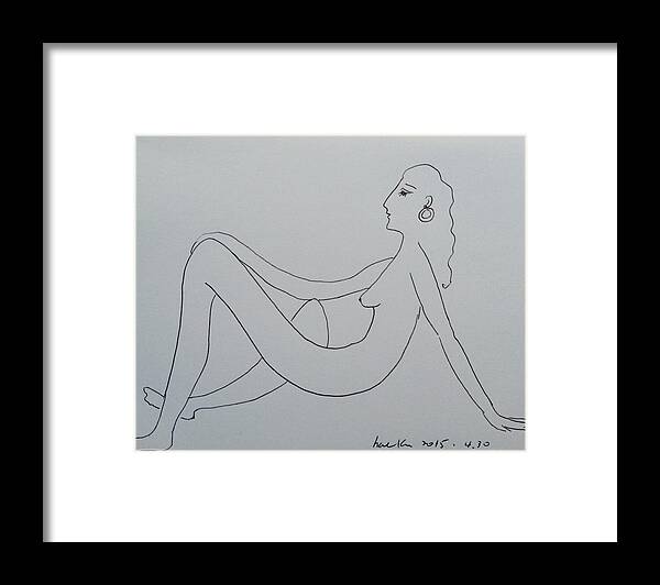  Framed Print featuring the drawing After Picasso by Hae Kim