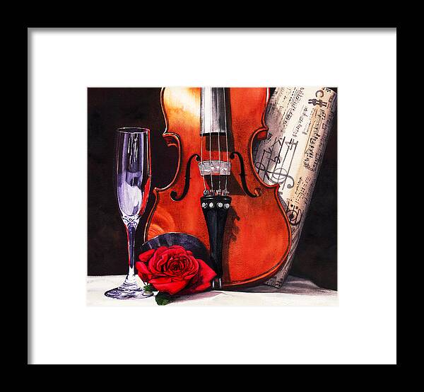 Violin Framed Print featuring the painting After The Serenade by Peter Williams