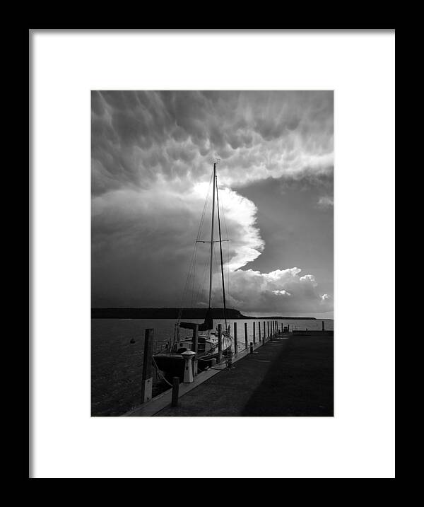 Sailboat Framed Print featuring the photograph After the Storm B W by David T Wilkinson