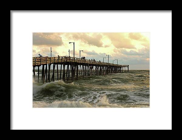 Nags Head Fishing Pier Framed Print featuring the photograph After The Storm by Jamie Pattison