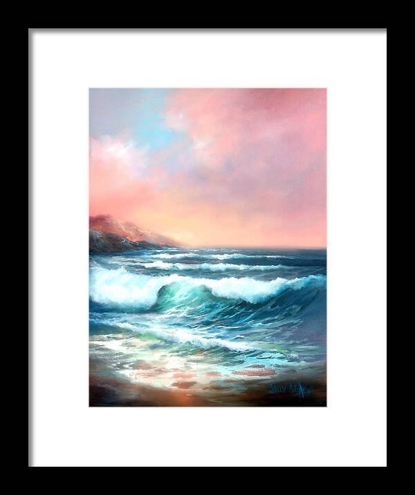 Ocean Framed Print featuring the painting After the Storm by Sally Seago