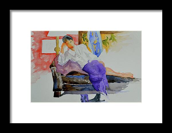 Figure Framed Print featuring the painting After Work by Beverley Harper Tinsley
