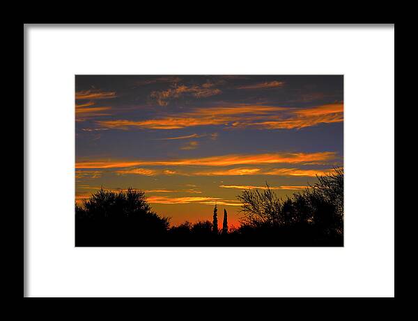 Mark Myhaver Photography Framed Print featuring the photograph Afterglow Silhouette h49 by Mark Myhaver