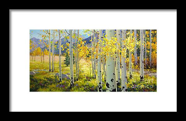 #faatoppicks Framed Print featuring the painting Afternoon Aspen Grove by Gary Kim