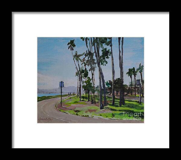 Painting Framed Print featuring the painting Afternoon At East Beach by Joan Coffey