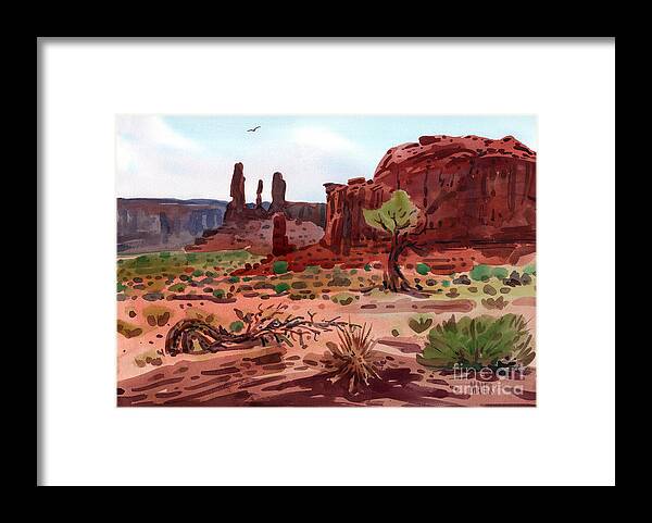 Monument Valley Framed Print featuring the painting Afternoon In Monument Valley by Donald Maier