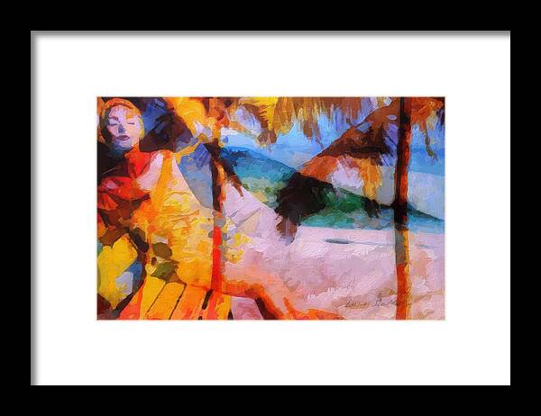 Woman Framed Print featuring the painting Afternoon by Lelia DeMello