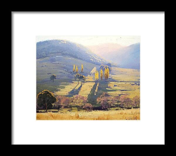 Rural Framed Print featuring the painting Afternoon Light Tarana by Graham Gercken