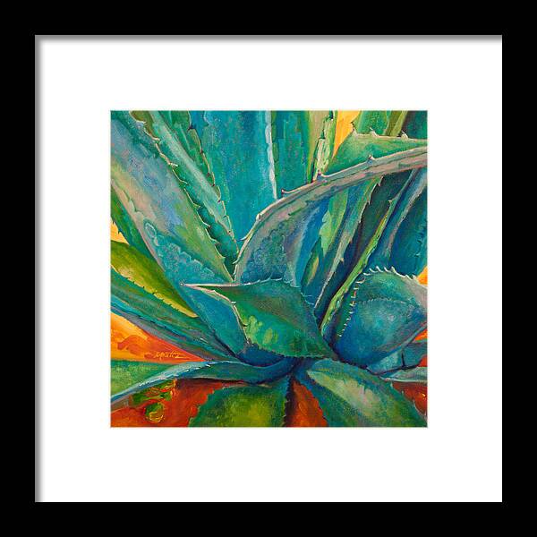 Agave Framed Print featuring the painting Against the Grain by Athena Mantle