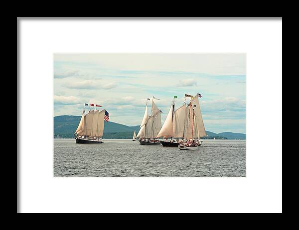 Seascape Framed Print featuring the photograph Age Of Sail Up The Bay by Doug Mills