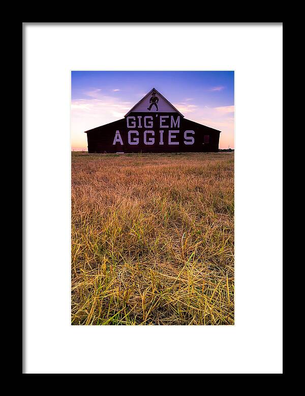 Aggie Barn Framed Print featuring the photograph Aggie land by Jonathan Davison