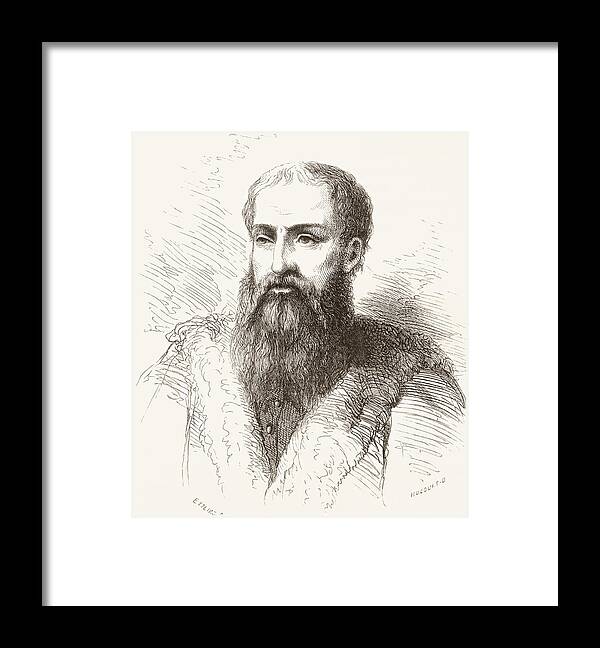 Welsh Framed Print featuring the drawing Agnolo Di Cosimo, 1503 by Vintage Design Pics