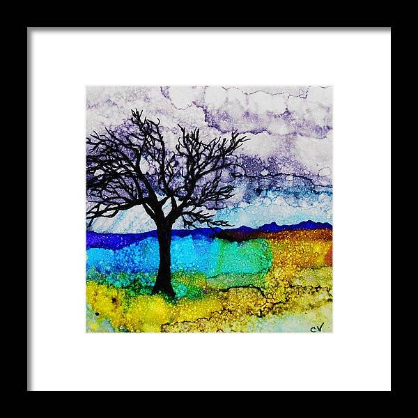 Alcohol Ink Framed Print featuring the painting Changing Seasons - A 202 by Catherine Van Der Woerd
