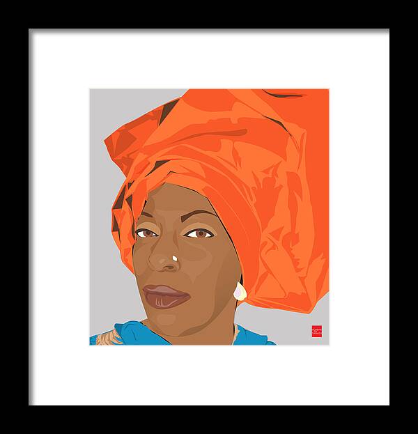 Orange Framed Print featuring the digital art Aidah Fatimaa Rauf by Scheme Of Things Graphics