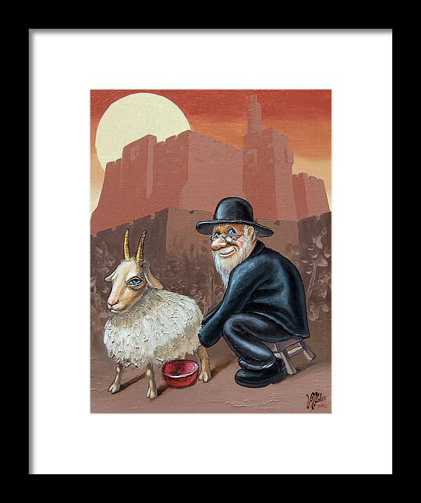 Hasid Framed Print featuring the painting Aidishe Nahes. Jewish Luck by Victor Molev
