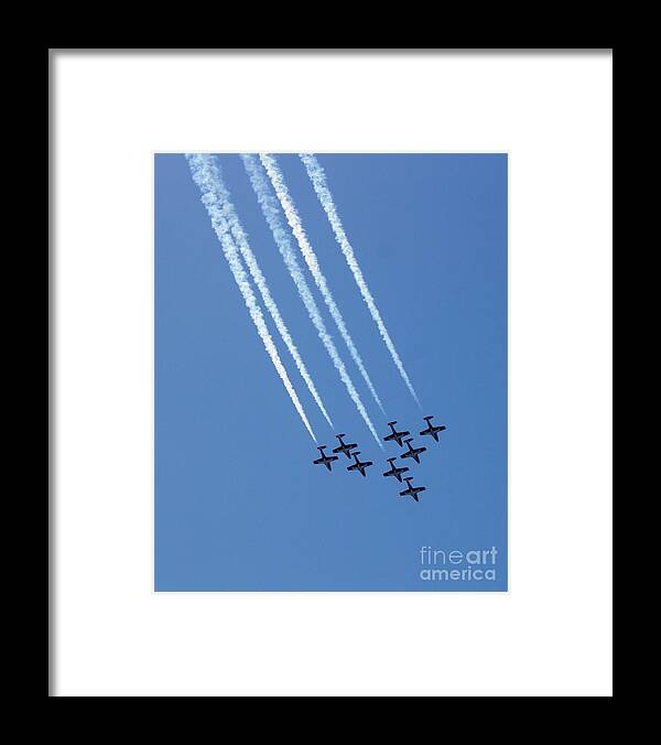 Blue Angles Framed Print featuring the photograph Air Show 1 by Cheryl Del Toro