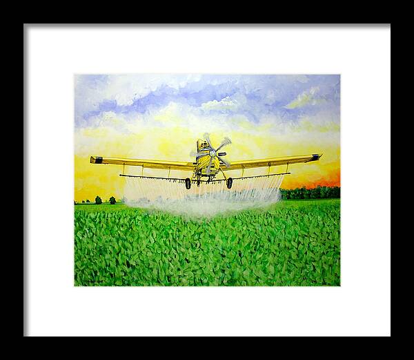 Air Tractor Framed Print featuring the painting Air Tractor Crop Duster by Karl Wagner