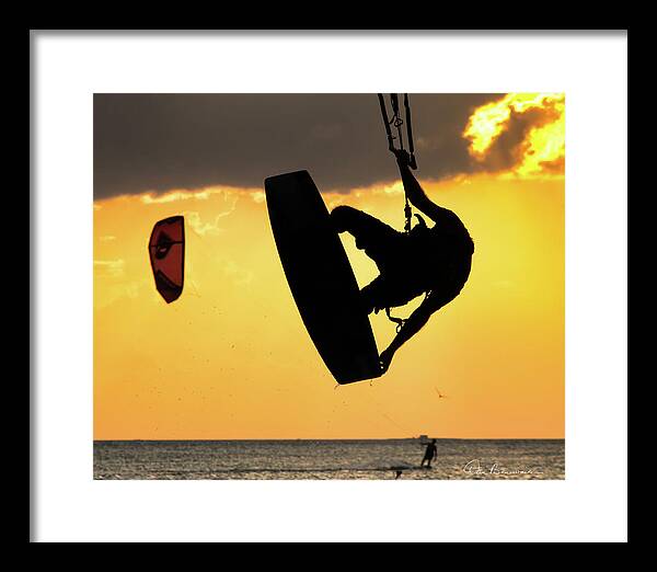 Kiteboarding Framed Print featuring the photograph Airborne 5162 by Dan Beauvais