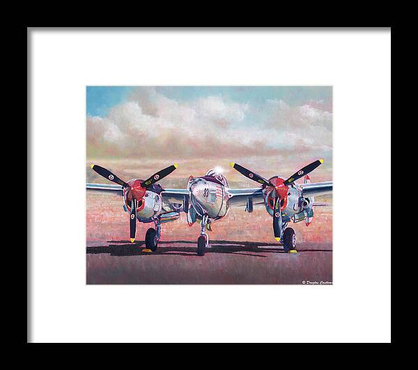 Aviation Art Framed Print featuring the painting Airshow Lightning by Douglas Castleman