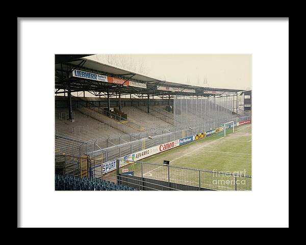 Ajax Framed Print featuring the photograph Ajax Amsterdam - De Meer Stadion - East End Terrace - April 1992 by Legendary Football Grounds