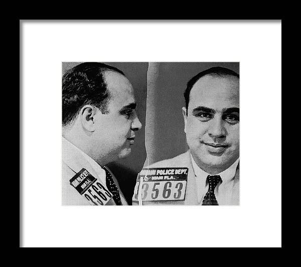 Al Capone Framed Print featuring the photograph Al Capone Mug Shot 1931 Horizontal 8X10 by Tony Rubino