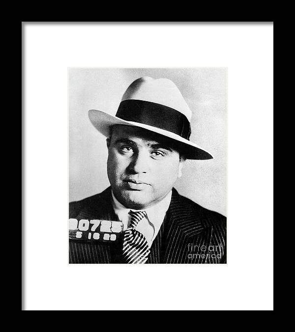 Prohibition Framed Print featuring the photograph Al Capone Mugsot by Jon Neidert