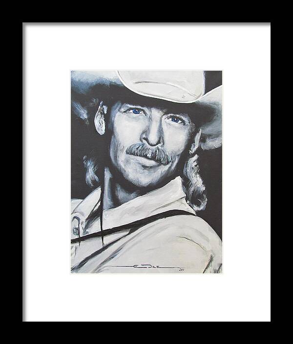 Alan Jackson Framed Print featuring the painting Alan Jackson - In the Real World by Eric Dee