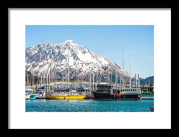 Landscape Framed Print featuring the photograph Alaska Kenai fishing docks by Charles McCleanon