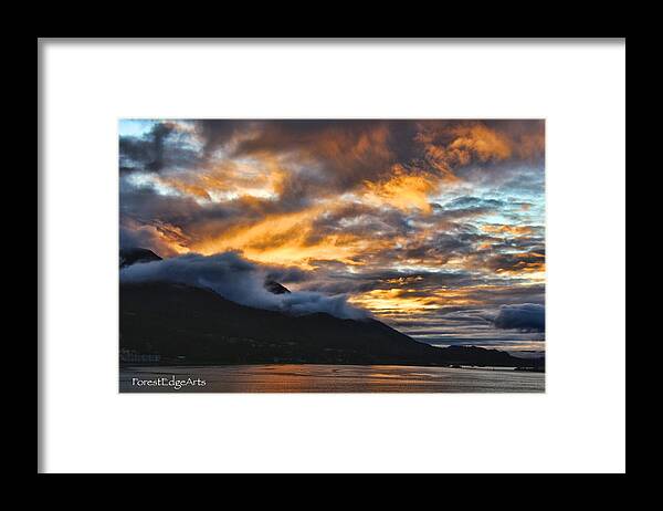 Alaska Framed Print featuring the photograph Alaskan Passageway Sunset by Dick Bourgault